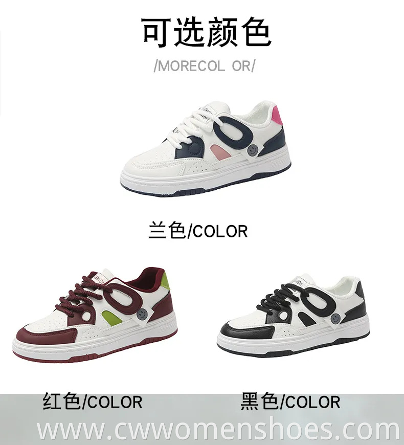 Latest Fashion Flat - Soled Sports Shoes Wholesale Factory. Women's White Casual Shoes. Customizable.
